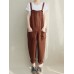 Women Bib Cargo Overalls Harem Pockets Cotton Jumpsuit