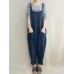 Women Bib Cargo Overalls Harem Pockets Cotton Jumpsuit