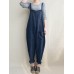 Women Bib Cargo Overalls Harem Pockets Cotton Jumpsuit