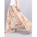 Bohemian Chiffon Floral Print Elastic Waist Maxi Skirt For Women