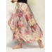 Bohemian Chiffon Floral Print Elastic Waist Maxi Skirt For Women