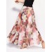 Bohemian Chiffon Floral Print Elastic Waist Maxi Skirt For Women