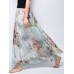 Bohemian Chiffon Floral Print Elastic Waist Maxi Skirt For Women