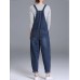 Casual Denim Pockets Rompers For Women