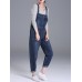 Casual Denim Pockets Rompers For Women