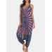 Bohemian Print Drop-crotch Yoga Straps Jumpsuit