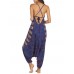 Bohemian Print Drop-crotch Yoga Straps Jumpsuit