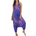 Bohemian Print Drop-crotch Yoga Straps Jumpsuit