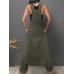 Sleeveless Bib Pants Harem Trousers Jumpsuit Playsuit Overalls