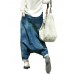 Elastic Waist Solid Color Loose Casual Harem Jeans