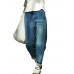 Elastic Waist Solid Color Loose Casual Harem Jeans