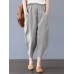 Harem Pants Solid Color Loose Cotton Casual Thin Capris