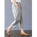 Harem Pants Solid Color Loose Cotton Casual Thin Capris