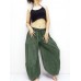 Women Solid Color Loose Wide Leg Yoga Harem Pants