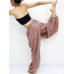 Women Solid Color Loose Wide Leg Yoga Harem Pants