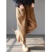 Solid Color Elastic Waist Corduroy Casual Pants