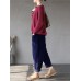 Solid Color Elastic Waist Corduroy Casual Pants