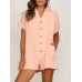 Solid Color Short Sleeve Loose Short Jumpsuit For Women