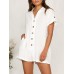 Solid Color Short Sleeve Loose Short Jumpsuit For Women