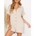 Solid Color Short Sleeve Loose Short Jumpsuit For Women