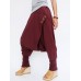 Casual Cross Wrap Button Solid Color Women Harem Pants