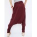 Casual Cross Wrap Button Solid Color Women Harem Pants