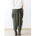 Harem Elastic Waist Pockets Drotch Drop Pants