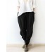 Harem Elastic Waist Pockets Drotch Drop Pants