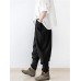 Harem Elastic Waist Pockets Drotch Drop Pants