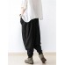 Harem Elastic Waist Pockets Drotch Drop Pants