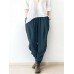 Harem Elastic Waist Pockets Drotch Drop Pants