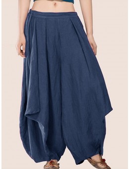 Casual Elastic Waist Loose Harem Pants For Women