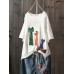 Cartoon Cats Print Short Sleeve Crew Neck Casual T-Shirt