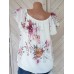 Floral Print Short Sleeve V Neck Casual Blouse