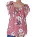 Floral Print Short Sleeve V Neck Casual Blouse