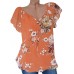 Floral Print Short Sleeve V Neck Casual Blouse