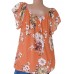 Floral Print Short Sleeve V Neck Casual Blouse