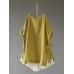 Women Asym Drawstring Loose Solid Color Shirt