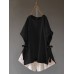 Women Asym Drawstring Loose Solid Color Shirt