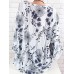 Casual Floral Print Long Sleeve Loose Pullover Shirt