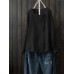 Front Button Crew Neck Long Sleeve Casual Shirt