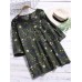 Women Floral Printed 3/4 Sleeve Vintage Blouses