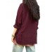 Vintage Pure Color Long Sleeve Pockets Loose Women Shirts