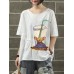 Cartoon Print Short Sleeve Pocket T-shirt