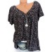 Print Floral Short Sleeve V Neck Blouse