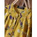 Leaves Floral Print Long Sleeve Vintage Dress For Women