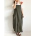 Casual Strappy Bib Cargo Solid Color Dress