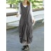 Side Pockets Strappy Casual Sleeveless Maxi Dress