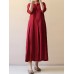 Pure Color Loose Half Sleeve Casual Vintage Dresses