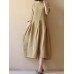 Pure Color Loose Half Sleeve Casual Vintage Dresses